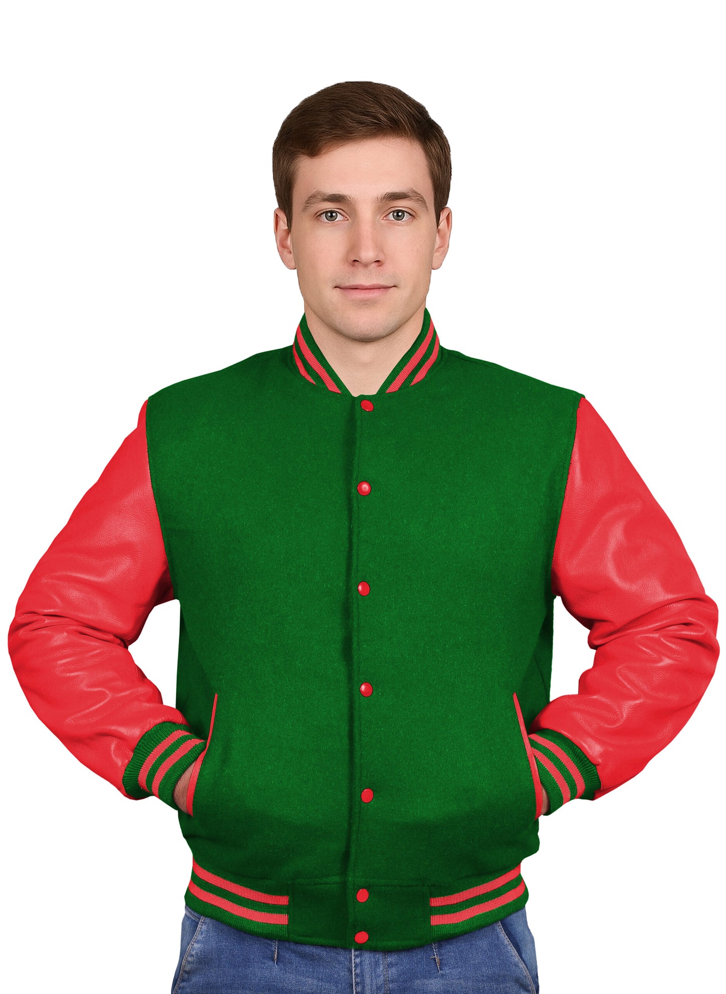 Red-Leather Sleeves & Wool Body