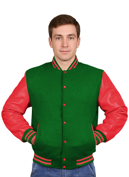 Red-Leather Sleeves & Wool Body