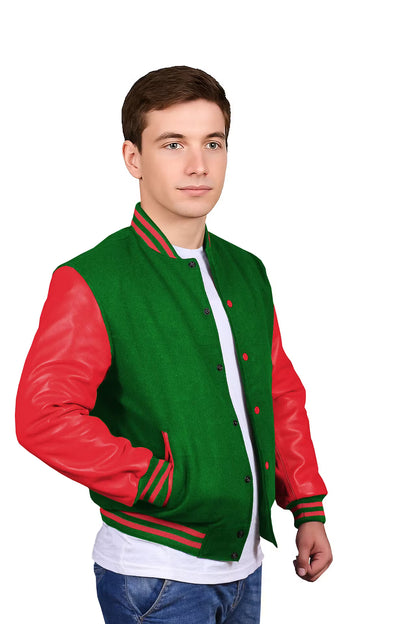 Red-Leather Sleeves & Wool Body