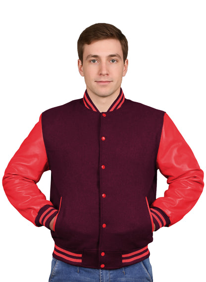 Red-Leather Sleeves & Wool Body