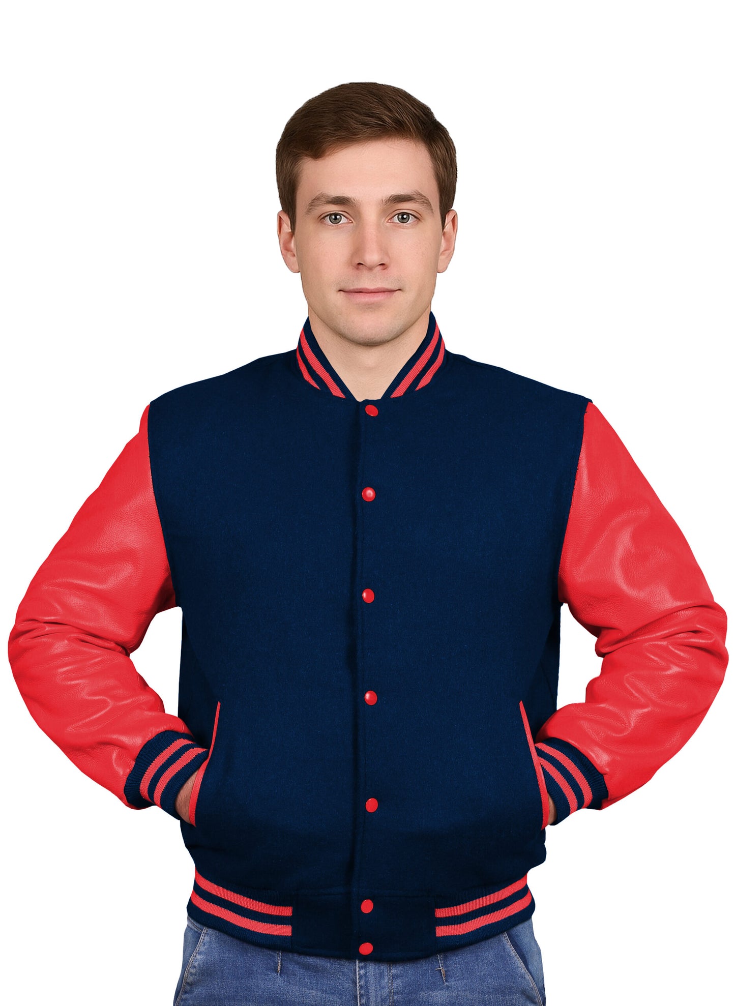 Red-Leather Sleeves & Wool Body