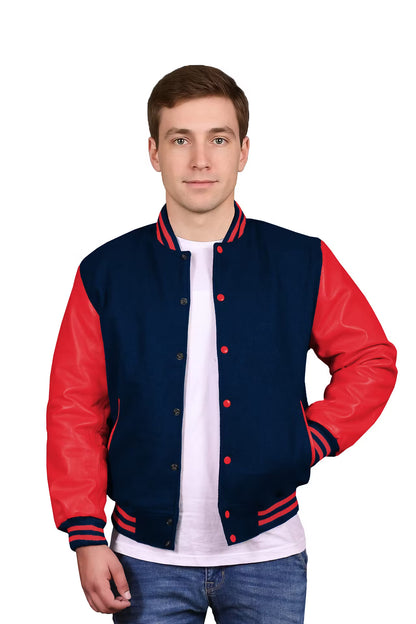 Red-Leather Sleeves & Wool Body