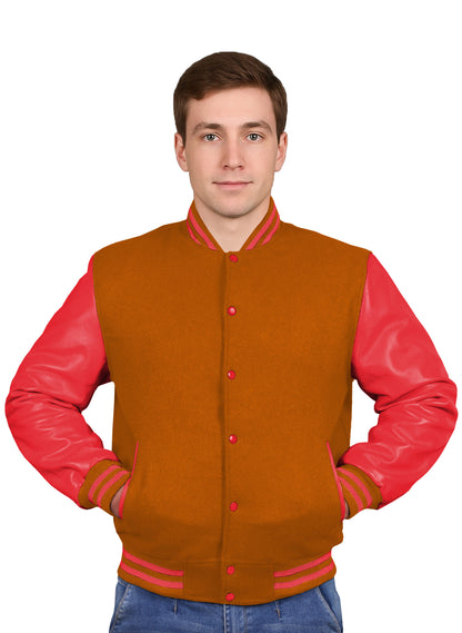 Red-Leather Sleeves & Wool Body