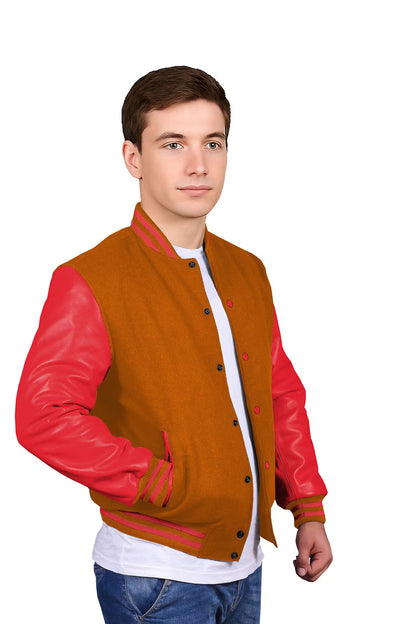 Red-Leather Sleeves & Wool Body