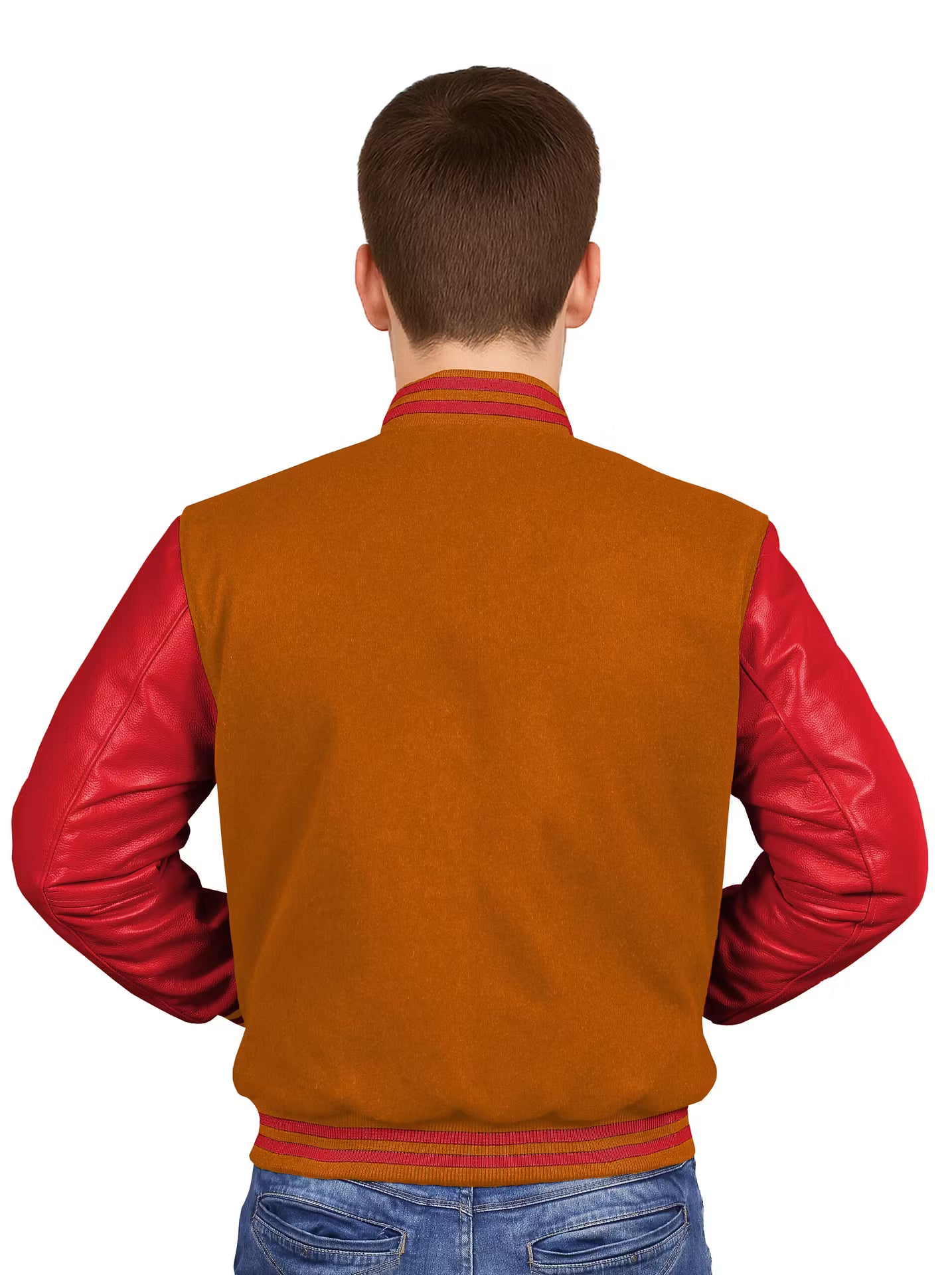 Red-Leather Sleeves & Wool Body