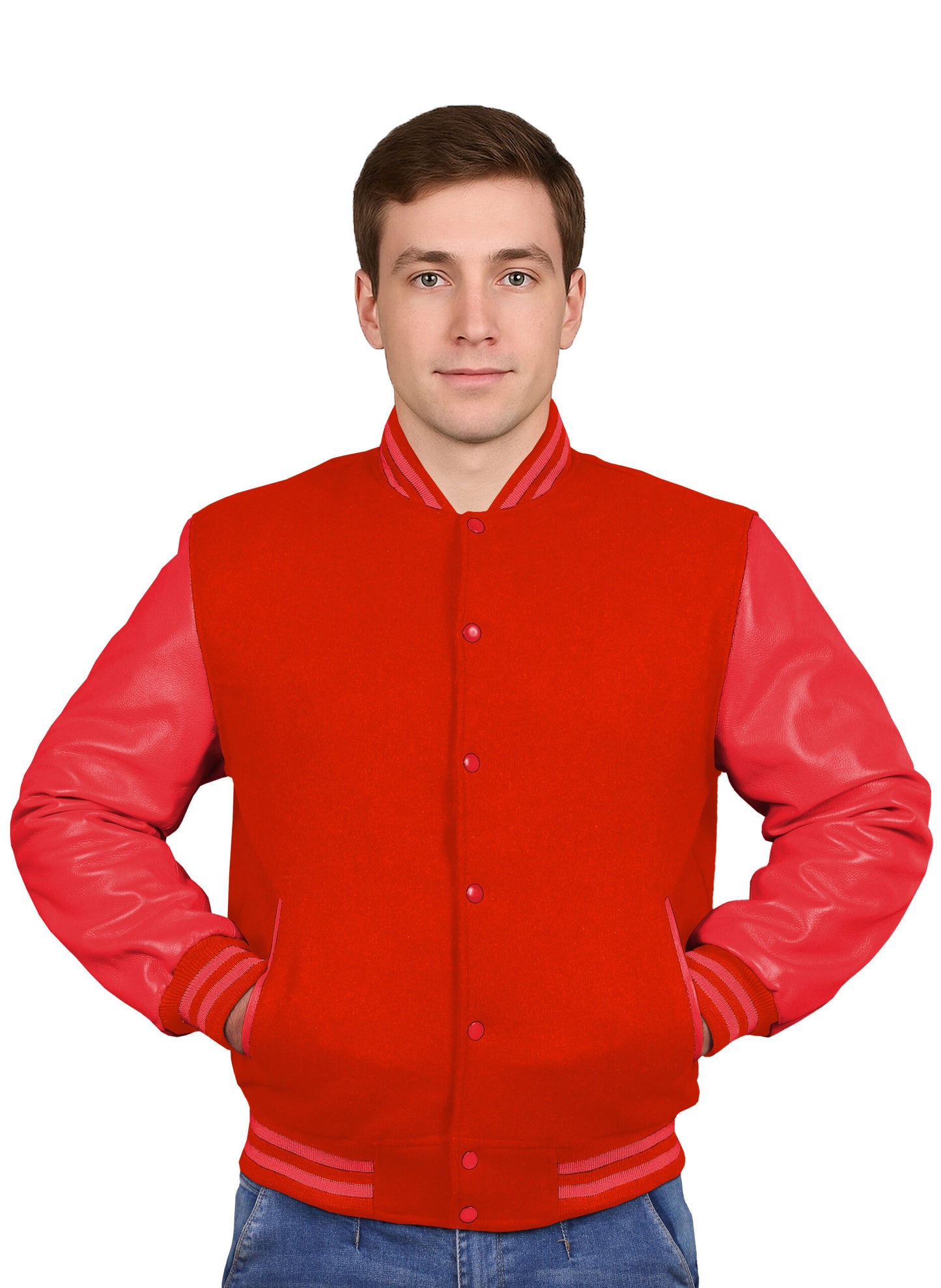 Red-Leather Sleeves & Wool Body