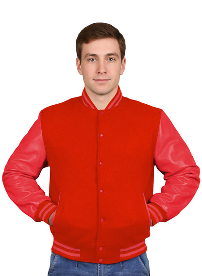 Red-Leather Sleeves & Wool Body