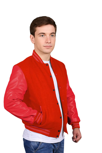 Red-Leather Sleeves & Wool Body