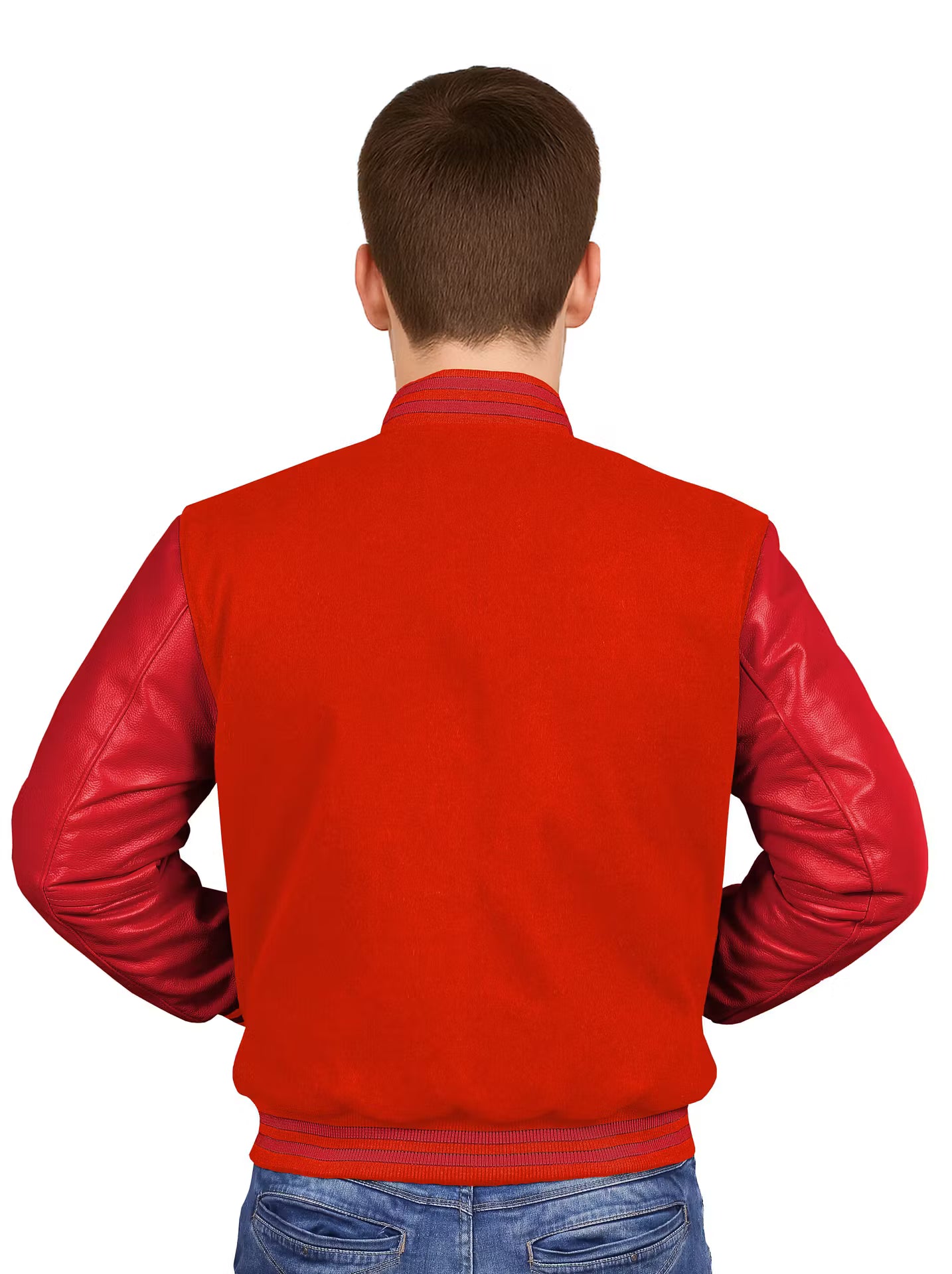 Red-Leather Sleeves & Wool Body