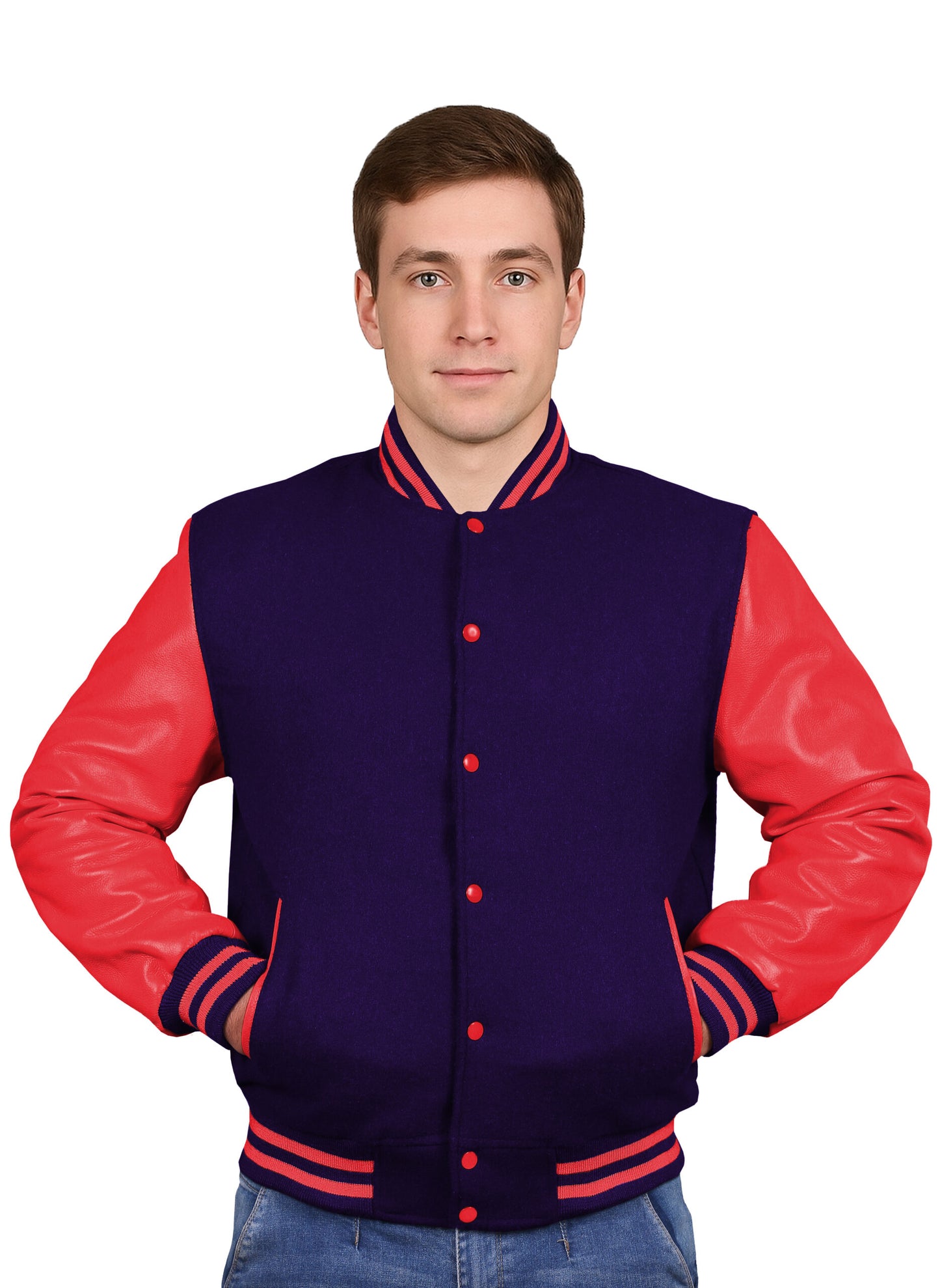 Red-Leather Sleeves & Wool Body