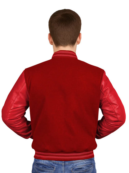 Red-Leather Sleeves & Wool Body