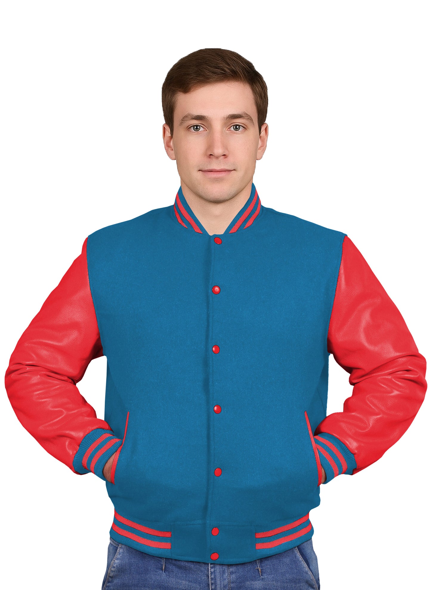 Red-Leather Sleeves & Wool Body