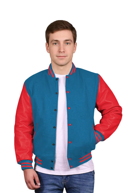 Red-Leather Sleeves & Wool Body