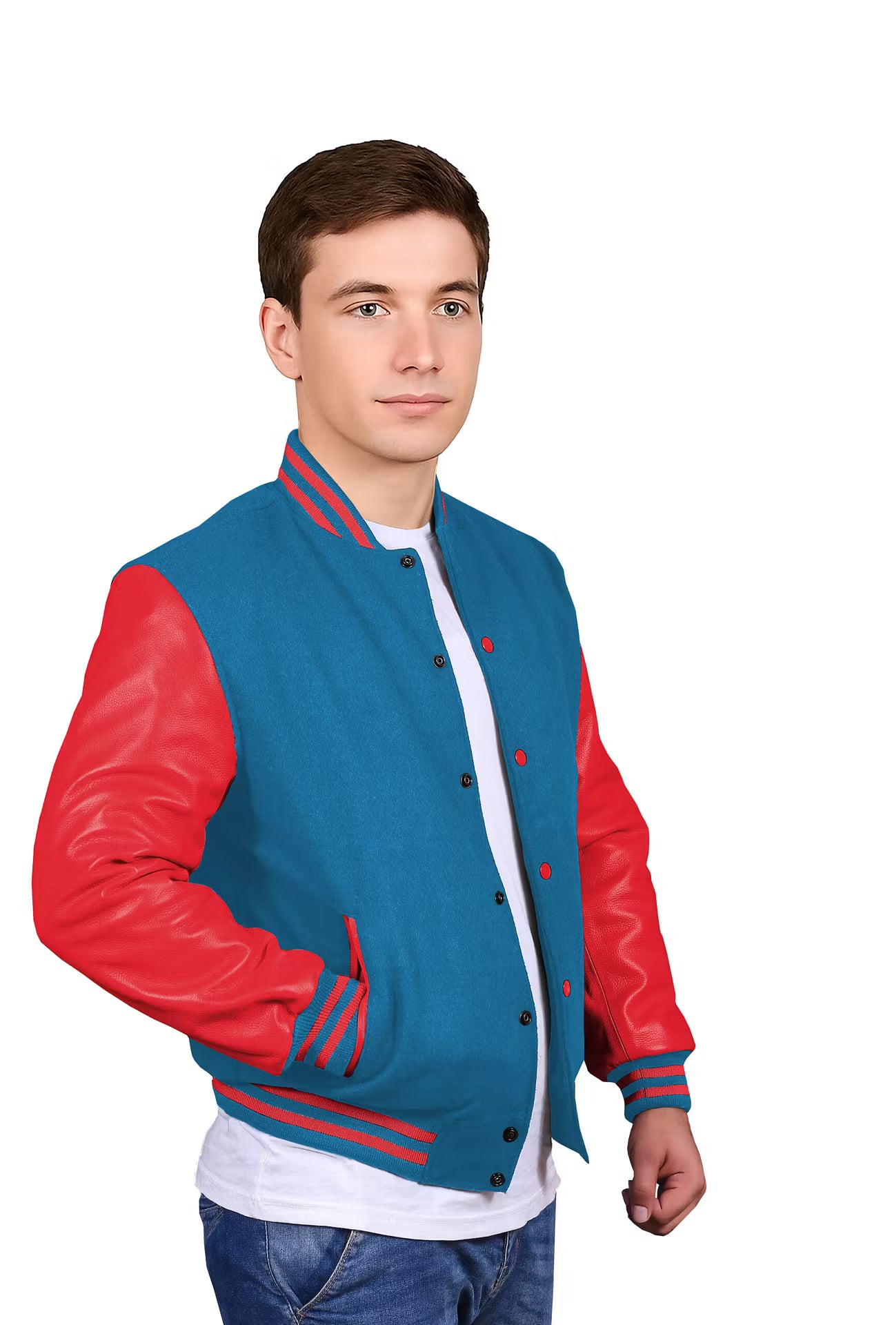 Red-Leather Sleeves & Wool Body