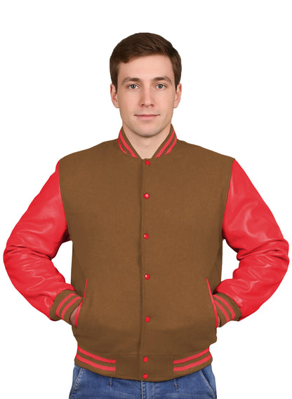 Red-Leather Sleeves & Wool Body