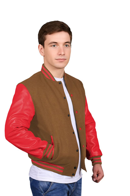 Red-Leather Sleeves & Wool Body