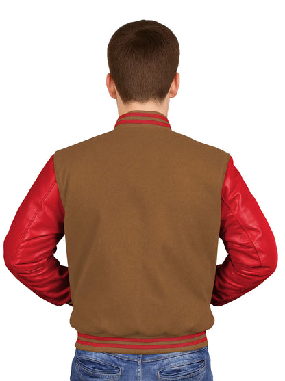 Red-Leather Sleeves & Wool Body