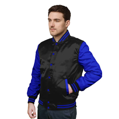 Royal Blue-Satin Sleeves & Satin Body