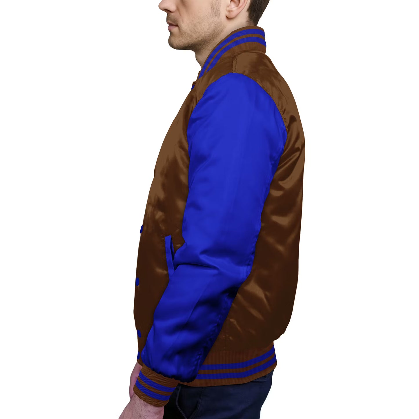 Royal Blue-Satin Sleeves & Satin Body