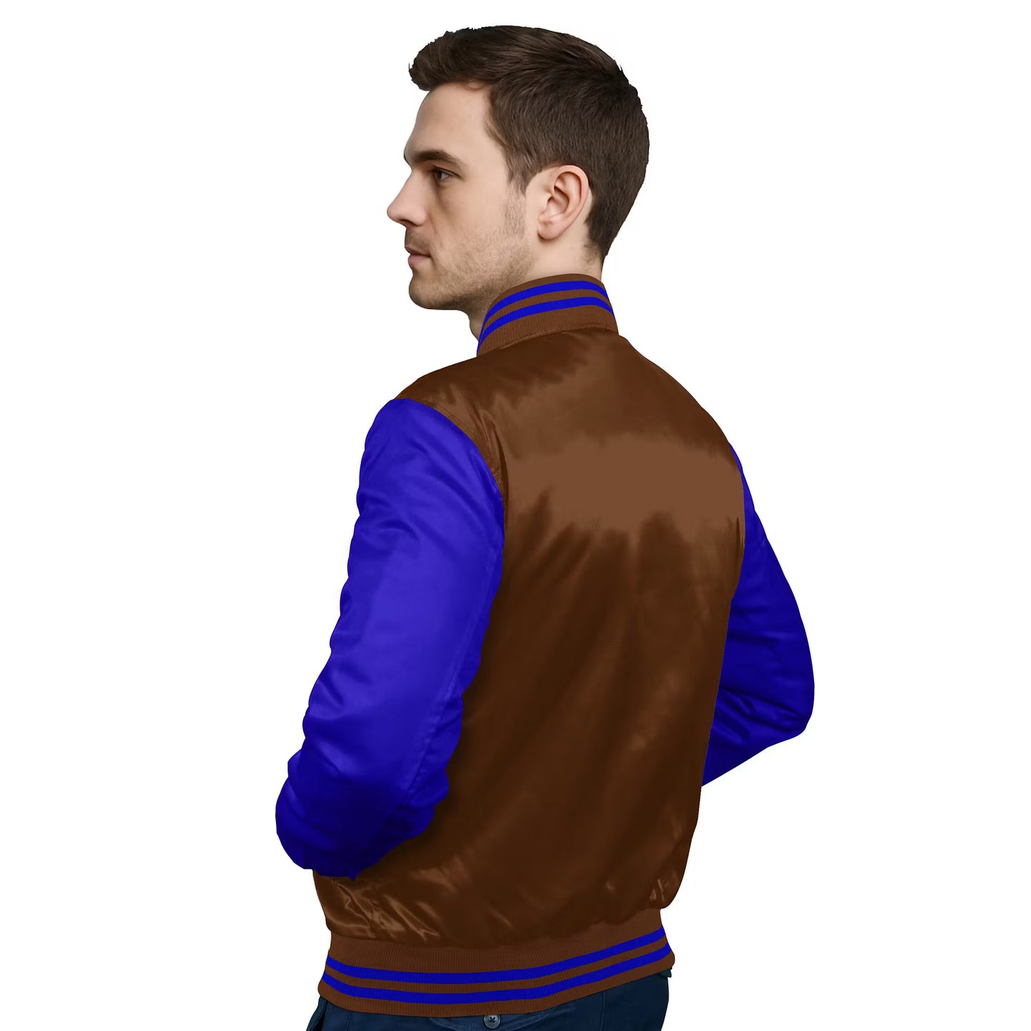 Royal Blue-Satin Sleeves & Satin Body