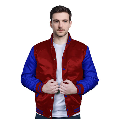 Royal Blue-Satin Sleeves & Satin Body