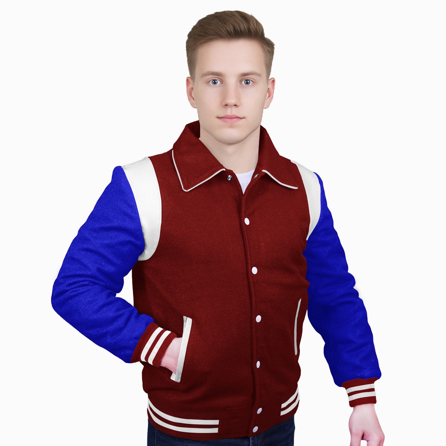 Royal Blue-Wool Sleeves & Wool Body (Retro)