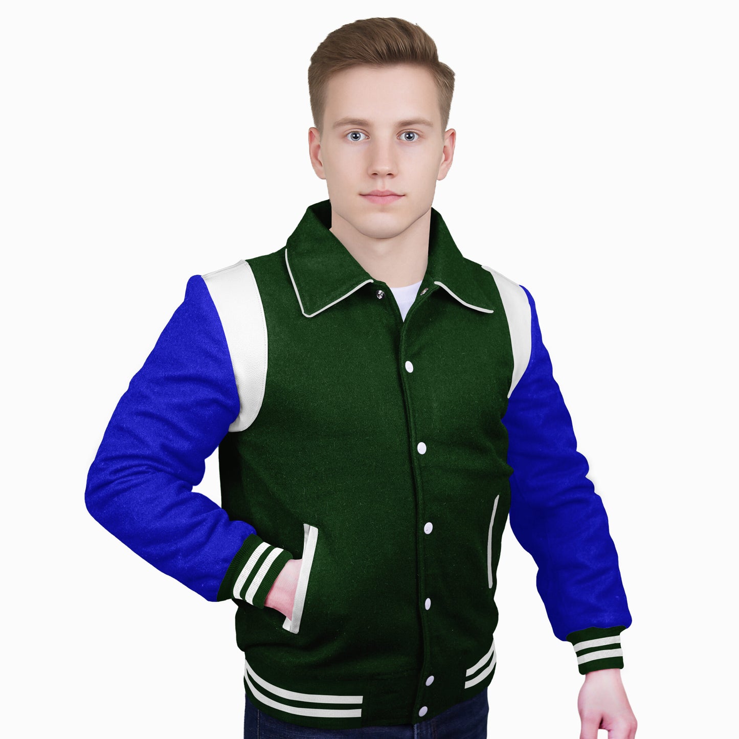 Royal Blue-Wool Sleeves & Wool Body (Retro)