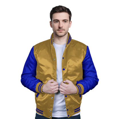 Royal Blue-Satin Sleeves & Satin Body