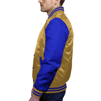 Royal Blue-Satin Sleeves & Satin Body