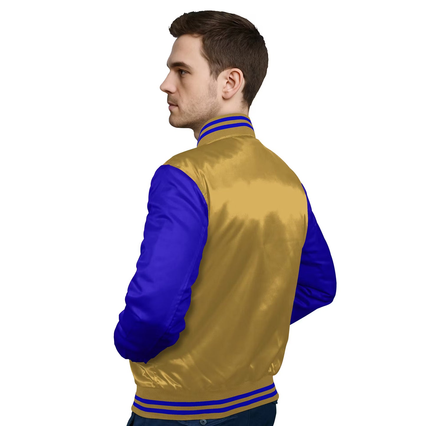 Royal Blue-Satin Sleeves & Satin Body