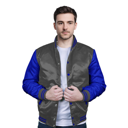 Royal Blue-Satin Sleeves & Satin Body