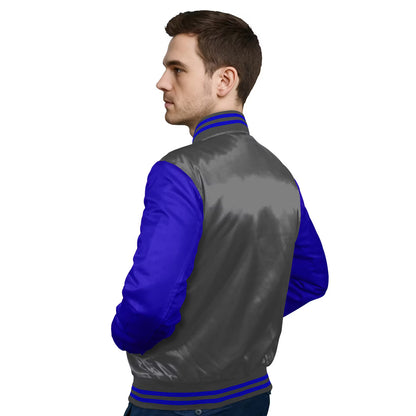 Royal Blue-Satin Sleeves & Satin Body