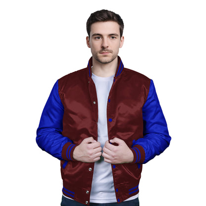 Royal Blue-Satin Sleeves & Satin Body