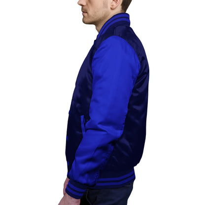 Royal Blue-Satin Sleeves & Satin Body