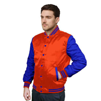 Royal Blue-Satin Sleeves & Satin Body