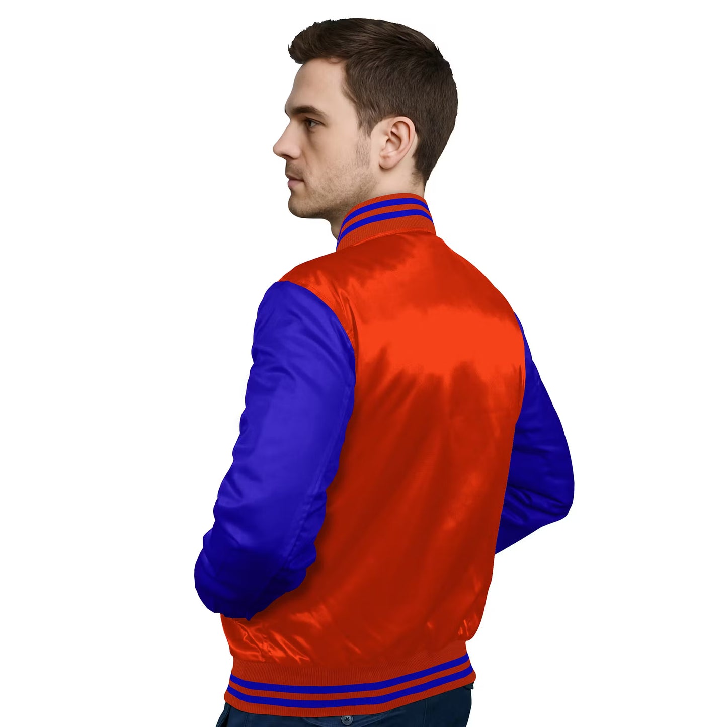 Royal Blue-Satin Sleeves & Satin Body