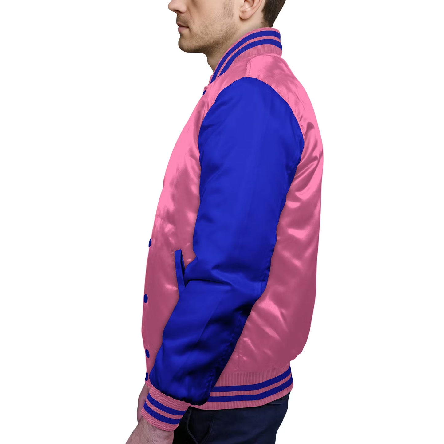 Royal Blue-Satin Sleeves & Satin Body