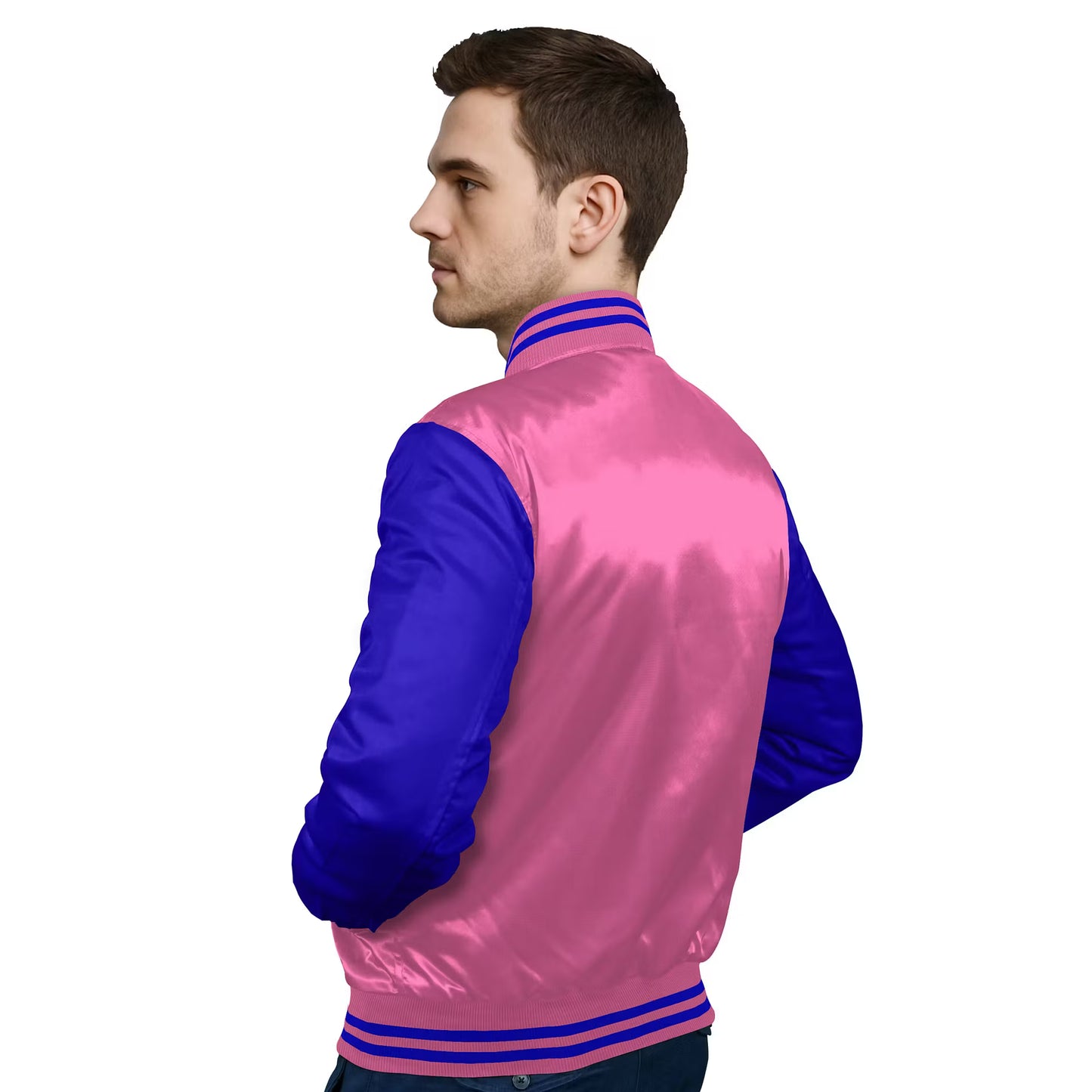 Royal Blue-Satin Sleeves & Satin Body