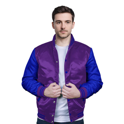 Royal Blue-Satin Sleeves & Satin Body