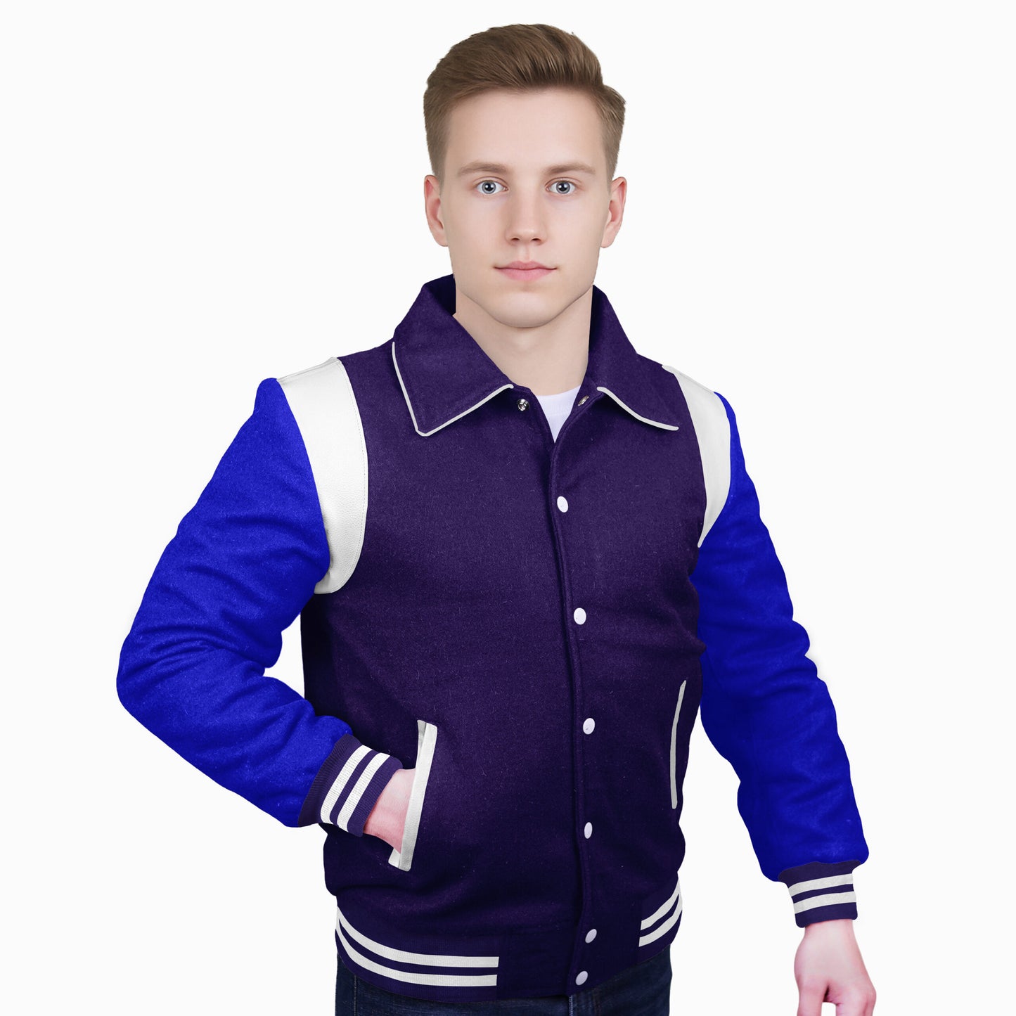 Royal Blue-Wool Sleeves & Wool Body (Retro)