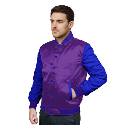 Royal Blue-Satin Sleeves & Satin Body