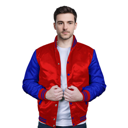 Royal Blue-Satin Sleeves & Satin Body