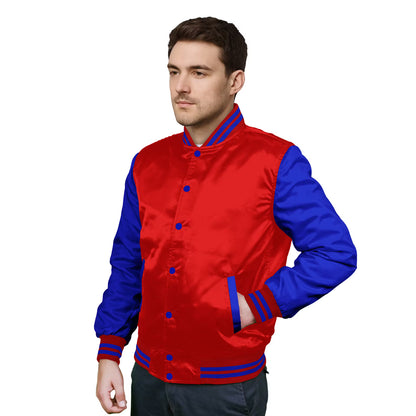 Royal Blue-Satin Sleeves & Satin Body