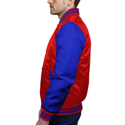 Royal Blue-Satin Sleeves & Satin Body