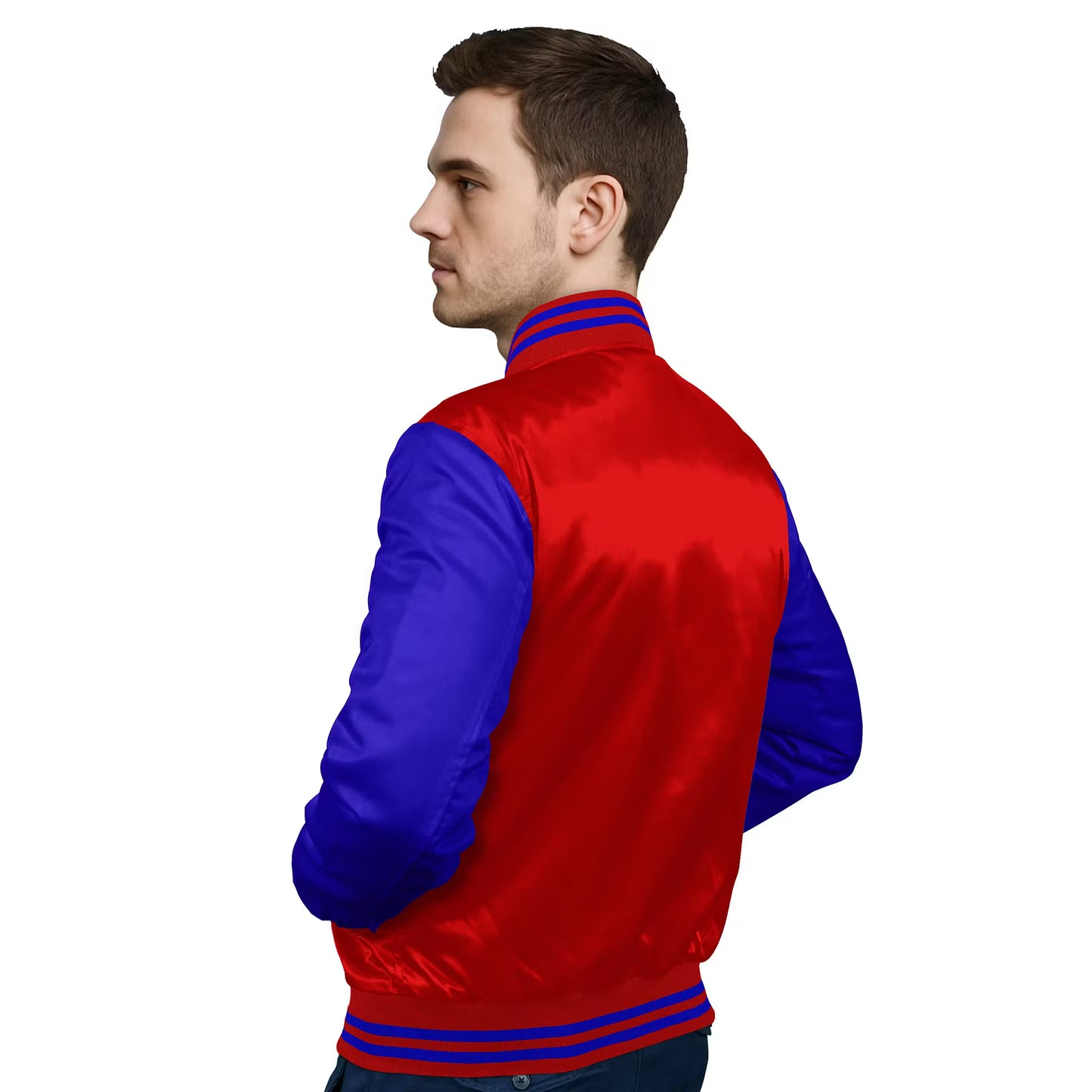 Royal Blue-Satin Sleeves & Satin Body