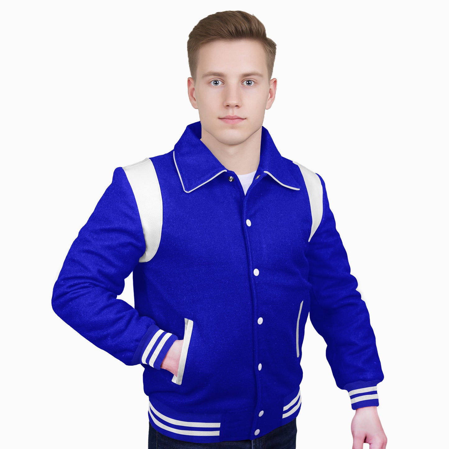 Royal Blue-Wool Sleeves & Wool Body (Retro)