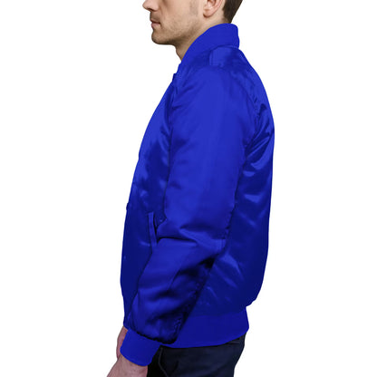 Royal Blue-Satin Sleeves & Satin Body