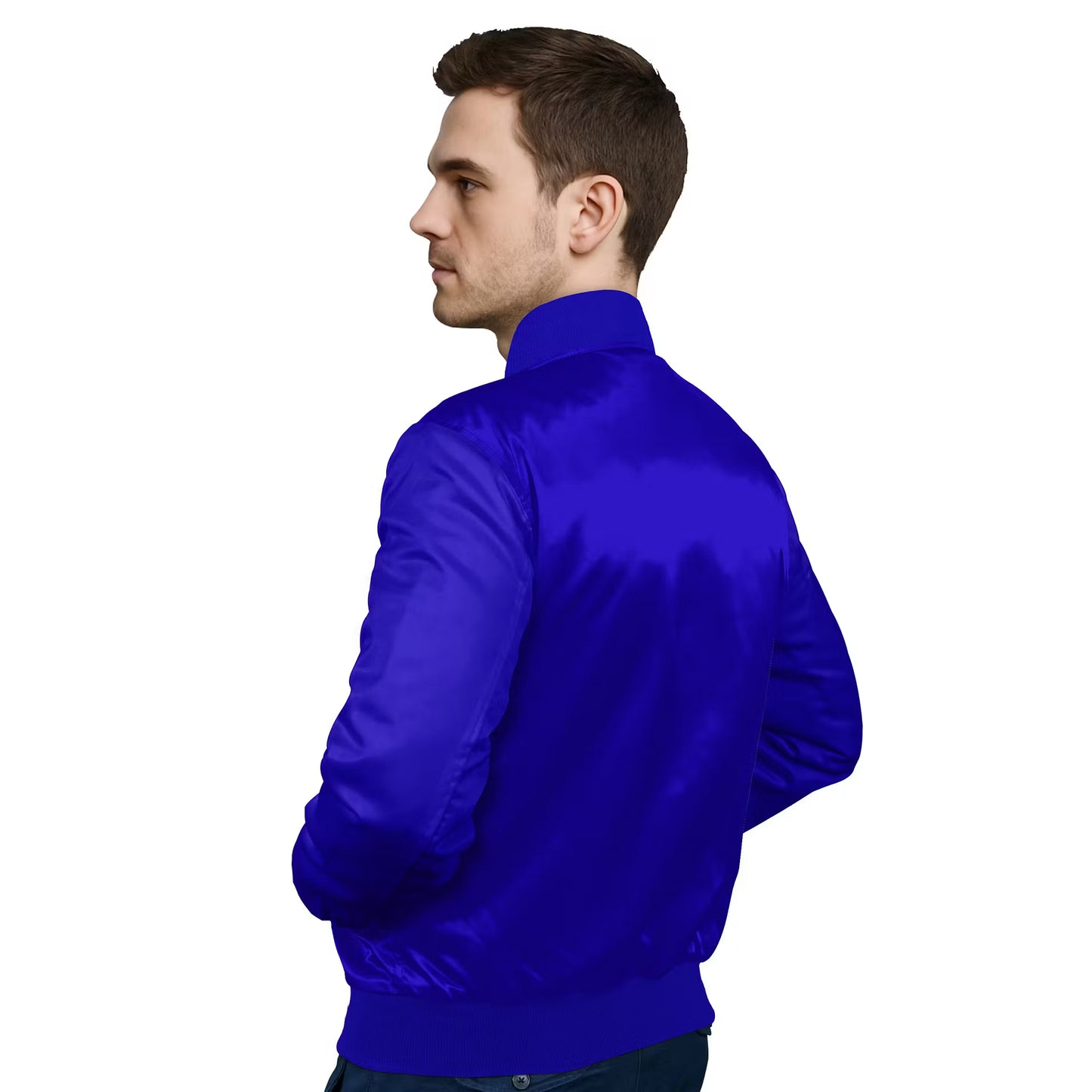 Royal Blue-Satin Sleeves & Satin Body