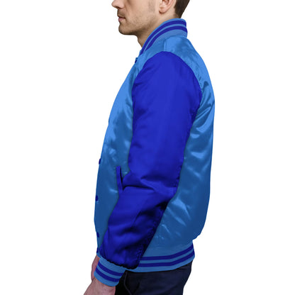 Royal Blue-Satin Sleeves & Satin Body