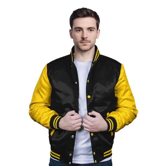 Yellow-Satin Sleeves & Satin Body